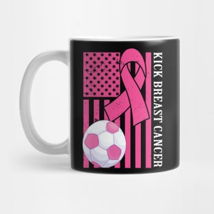 Kick Breast Cancer Awareness Soccer Pink Ribbon Mug